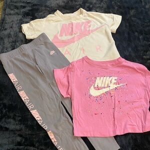 Nike Pink and Cream Kids T-Shirt Set